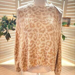 SALTWATER LUXE NEW COLOR SAND LEOPARD SWEATER SIZE XL